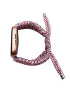 Pulling Adjustable Braided Rope Wrist Strap Replacement Watch Band for Apple Watch Series 10 42mm / 9 8 7 41mm / 6 5 4 SE SE (2022) SE (2023) 40mm / 3 2 1 38mm - Red / Blue