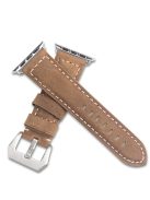 QIALINO Crazy Horse Texture Genuine Leather Band for Apple Watch Series 10 46mm / Ultra 2 Ultra 49mm / 9 8 7 45mm / SE (2023) SE (2022) SE 6 5 4 44mm / 3 2 1 42mm - Brown