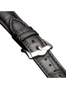 QIALINO Crocodile Pattern Genuine Leather Watch Wrist Strap for Apple Watch Series 10 46mm / Ultra 2 Ultra 49mm / 9 8 7 45mm / SE (2023) SE (2022) SE 6 5 4 44mm / 3 2 1 42mm - Black