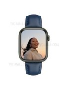 QIALINO For Apple Watch Series 10 42mm / 9 8 7 41mm / 6 5 4 SE SE (2022) SE (2023) 40mm / 3 2 1 38mm Genuine Leather Wear-Resistant Solid Color Wristband Smart Watch Replacement Strap - Blue