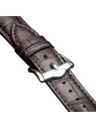 QIALINO for Apple Watch Series 10 42mm / 9 8 7 41mm / SE (2023) SE (2022) SE 6 5 4 40mm / 3 2 1 38mm Crocodile Texture Genuine Leather Wrist Strap - Coffee