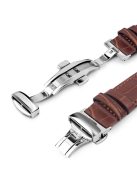 QIALINO For Apple Watch Series 10 46mm / Ultra 2 Ultra 49mm / 9 8 7 45mm / SE (2023) SE (2022) SE 6 5 4 44mm / 3 2 1 42mm Genuine Leather Watch Strap Replacement Watchband - Brown