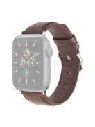 QIALINO Nappa Texture Genuine Leather Watch Strap Band for Apple Watch Series 9 / 8 / 7 41mm / 6 / 5 / 4 / SE (2023) / SE(2022) / SE 40mm / 3 / 2 / 1 38mm - Dark Brown