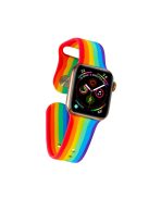 Rainbow Color Silicone Watch Band for Apple Watch Series 10 46mm / Ultra 2 Ultra 49mm / 9 8 7 45mm / SE (2023) SE (2022) SE 6 5 4 44mm / 3 2 1 42mm