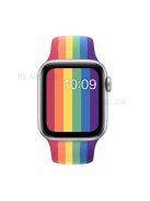 Rainbow Style Silicone Smart Watch Strap for Apple Watch SE/Series 6/5/4 44mm / Series 3/2/1 42mm