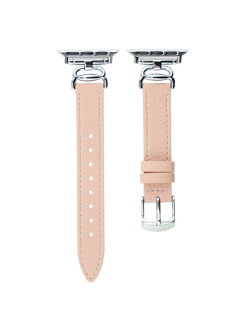 Replace Band for Apple Watch 10 46mm / Ultra 2 / Ultra 49mm / 9 8 7 45mm / SE (2023) SE (2022) SE 6 5 4 44mm / 3 2 1 42mm Leather Strap - Pink