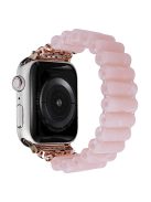 Resin Watch Band for Apple Watch Series 10 46mm / Ultra 2 Ultra 49mm /  Series 9 8 7 45mm / 6 5 4 SE (2023) SE (2022) SE 44mm / 3 2 1 42mm , Tube Bead Bracelet - Pink