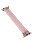 Resin Watch Band for Apple Watch Series 10 46mm / Ultra 2 Ultra 49mm /  Series 9 8 7 45mm / 6 5 4 SE (2023) SE (2022) SE 44mm / 3 2 1 42mm , Tube Bead Bracelet - Pink