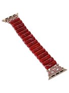 Resin Watch Band for Apple Watch Series 10 46mm / Ultra 2 Ultra 49mm /  Series 9 8 7 45mm / 6 5 4 SE (2023) SE (2022) SE 44mm / 3 2 1 42mm , Tube Bead Bracelet - Red