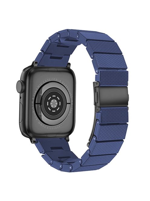 Resin Watchband for Apple Watch Series 10 46mm / Ultra 2 Ultra 49mm /  Series 9 8 7 45mm / 6 5 4 SE (2023) SE (2022) SE 44mm / 3 2 1 42mm Wrist Strap - Blue Carbon Fiber