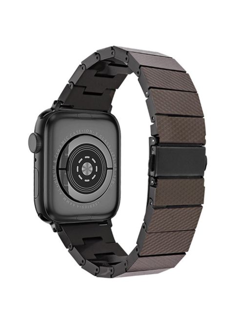 Resin Watchband for Apple Watch Series 10 46mm / Ultra 2 Ultra 49mm /  Series 9 8 7 45mm / 6 5 4 SE (2023) SE (2022) SE 44mm / 3 2 1 42mm Wrist Strap - Coffee Carbon Fiber