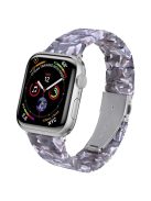 Resin Watchband for Apple Watch Series 10 46mm / Ultra 2 Ultra 49mm /  Series 9 8 7 45mm / 6 5 4 SE (2023) SE (2022) SE 44mm / 3 2 1 42mm Wrist Strap - Grey Pink Mix