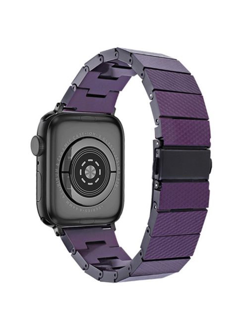 Resin Watchband for Apple Watch Series 10 46mm / Ultra 2 Ultra 49mm /  Series 9 8 7 45mm / 6 5 4 SE (2023) SE (2022) SE 44mm / 3 2 1 42mm Wrist Strap - Purple Carbon Fiber