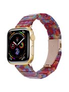 Resin Watchband for Apple Watch Series 10 46mm / Ultra 2 Ultra 49mm /  Series 9 8 7 45mm / 6 5 4 SE (2023) SE (2022) SE 44mm / 3 2 1 42mm Wrist Strap - Rainbow