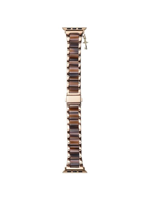 Resin+Zinc Alloy Strap for Apple Watch Series 10 42mm  /  Series 9 8 7 41mm  /  SE (2023) SE (2022) SE 6 5 4 40mm  /  3 2 1 38mm Band - Chocolate