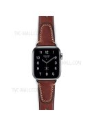 Retro Breathable Top Layer Cowhide Genuine Leather Strap Watch Band for Apple Watch Ultra 49mm / Ultra 2 49mm / Series 9 45mm / SE (2023) 44mm / Series 8 45mm / 7 45mm / 6 / 5 / 4 / SE 44mm / SE (2022) 44mm / 3 / 2 / 1 42mm - Coffee