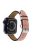 Retro Genuine Leather Replacement Band Narrow Smart Watch Wrist Strap for Apple Watch Series 10 46mm / Ultra 2 Ultra 49mm / 9 8 7 45mm / SE (2023) SE (2022) SE 6 5 4 44mm / 3 2 1 42mm - Light Pink