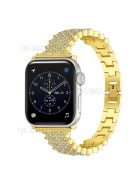 Rhinestone Aluminium Alloy Watch Band Metal Strap Bracelet for Apple Watch Series 10 42mm / 9 8 7 41mm / 6 5 4 SE SE (2022) SE (2023) 40mm / 3 2 1 38mm - Gold