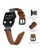 Rhinestone Band for Apple Watch Series 10 42mm / 9 8 7 41mm / SE (2023) SE (2022) SE 6 5 4 40mm / 3 2 1 38mm Black Buckle Watch Strap - Brown