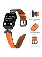 Rhinestone Band for Apple Watch Series 10 42mm / 9 8 7 41mm / SE (2023) SE (2022) SE 6 5 4 40mm / 3 2 1 38mm Black Buckle Watch Strap - Orange