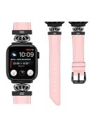 Rhinestone Band for Apple Watch Series 10 42mm / 9 8 7 41mm / SE (2023) SE (2022) SE 6 5 4 40mm / 3 2 1 38mm Black Buckle Watch Strap - Pink