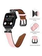 Rhinestone Band for Apple Watch Series 10 42mm / 9 8 7 41mm / SE (2023) SE (2022) SE 6 5 4 40mm / 3 2 1 38mm Black Buckle Watch Strap - Pink