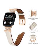 Rhinestone Band for Apple Watch Series 10 46mm / Ultra 2 Ultra 49mm /  Series 9 8 7 45mm / 6 5 4 SE (2023) SE (2022) SE 44mm / 3 2 1 42mm Dressy Watch Strap with Rose Gold Buckle - Apricot