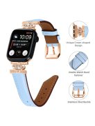 Rhinestone Band for Apple Watch Series 10 46mm / Ultra 2 Ultra 49mm /  Series 9 8 7 45mm / 6 5 4 SE (2023) SE (2022) SE 44mm / 3 2 1 42mm Dressy Watch Strap with Rose Gold Buckle - Blue