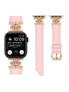 Rhinestone Band for Apple Watch Series 10 46mm / Ultra 2 Ultra 49mm /  Series 9 8 7 45mm / 6 5 4 SE (2023) SE (2022) SE 44mm / 3 2 1 42mm Dressy Watch Strap with Rose Gold Buckle - Pink