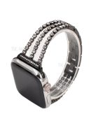 Rhinestone Decor Aluminum Alloy Watch Strap Accessory for Apple Watch Series 10 42mm / 9 8 7 41mm / SE (2023) SE (2022) SE 6 5 4 40mm / 3 2 1 38mm - Black