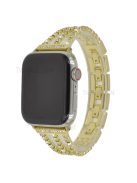 Rhinestone Decor Aluminum Alloy Watch Strap Accessory for Apple Watch Series 10 42mm / 9 8 7 41mm / SE (2023) SE (2022) SE 6 5 4 40mm / 3 2 1 38mm - Gold