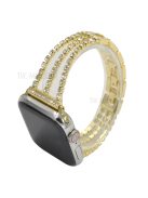 Rhinestone Decor Aluminum Alloy Watch Strap Accessory for Apple Watch Series 10 42mm / 9 8 7 41mm / SE (2023) SE (2022) SE 6 5 4 40mm / 3 2 1 38mm - Gold