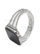 Rhinestone Decor Aluminum Alloy Watch Strap Accessory for Apple Watch Series 10 42mm / 9 8 7 41mm / SE (2023) SE (2022) SE 6 5 4 40mm / 3 2 1 38mm - Silver