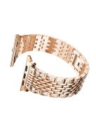 Rhinestone Decor Metal Smart Watch Strap for Apple Watch Series 10 42mm / 9 8 7 41mm / SE (2023) SE (2022) SE 6 5 4 40mm / 3 2 1 38mm - Rose Gold