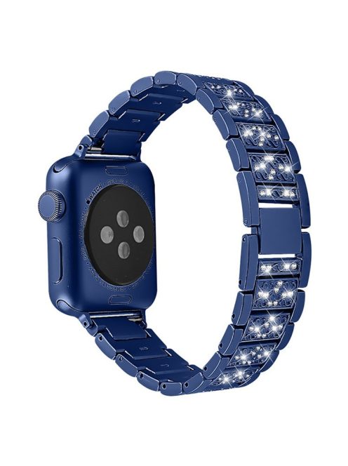 Rhinestone Decor Watch Band Stainless Steel Strap Bracelet for Apple Watch Series 10 42mm / 9 8 7 41mm / 6 5 4 SE SE (2022) SE (2023) 40mm / 3 2 1 38mm - Blue