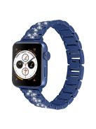 Rhinestone Decor Watch Band Stainless Steel Strap Bracelet for Apple Watch Series 10 42mm / 9 8 7 41mm / 6 5 4 SE SE (2022) SE (2023) 40mm / 3 2 1 38mm - Blue