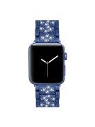 Rhinestone Decor Watch Band Stainless Steel Strap Bracelet for Apple Watch Series 10 42mm / 9 8 7 41mm / 6 5 4 SE SE (2022) SE (2023) 40mm / 3 2 1 38mm - Blue