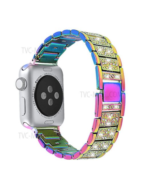 Rhinestone Decor Watch Band Stainless Steel Strap Bracelet for Apple Watch Series 10 42mm / 9 8 7 41mm / 6 5 4 SE SE (2022) SE (2023) 40mm / 3 2 1 38mm - Multi-Color