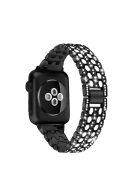 Rhinestone Decor Zinc Alloy Smart Watch Band Strap Replacement for Apple Watch Ultra 49mm / Ultra 2 49mm / Series 9 45mm / SE (2023) 44mm / Series 8 / 7 45mm / Series 6 / SE / SE (2022) / 5 / 4 44mm / Series 1 / 2 / 3 42mm - Black