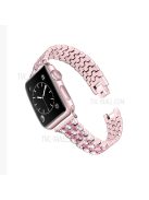 Rhinestone Decor Zinc Alloy Smart Watch Band Strap Replacement for Apple Watch Ultra 49mm / Ultra 2 49mm / Series 9 45mm / SE (2023) 44mm / Series 8 / 7 45mm / Series 6 / SE / SE (2022) / 5 / 4 44mm / Series 1 / 2 / 3 42mm - Pink / Rose