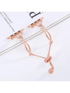 Rhinestone Flower Decor Strap for Apple Watch Series 10 42mm / 9 8 7 41mm / 6 5 4 SE (2022) SE (2023) SE 40mm / 3 2 1 38mm Copper Bracelet - Rose Gold