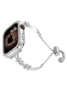 Rhinestone Flower Decor Strap for Apple Watch Series 10 42mm / 9 8 7 41mm / 6 5 4 SE (2022) SE (2023) SE 40mm / 3 2 1 38mm Copper Bracelet - Silver