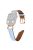 Rhinestone Watch Band for Apple Watch Series 10 42mm / 9 8 7 41mm / SE (2023) SE (2022) SE 6 5 4 40mm / 3 2 1 38mm Genuine Cowhide Leather Strap with Rose Gold Buckle - Blue