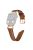 Rhinestone Watch Band for Apple Watch Series 10 42mm / 9 8 7 41mm / SE (2023) SE (2022) SE 6 5 4 40mm / 3 2 1 38mm Genuine Cowhide Leather Strap with Rose Gold Buckle - Brown