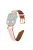 Rhinestone Watch Band for Apple Watch Series 10 42mm / 9 8 7 41mm / SE (2023) SE (2022) SE 6 5 4 40mm / 3 2 1 38mm Genuine Cowhide Leather Strap with Rose Gold Buckle - Pink