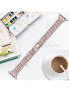 Rhinestones Decor Seven Beads Metal Smart Watch Band for Apple Watch Series 10 42mm / 9 8 7 41mm / 6 5 4 SE SE (2022) SE (2023) 40mm / 3 2 1 38mm - Rose Pink