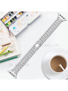 Rhinestones Decor Seven Beads Metal Smart Watch Band for Apple Watch Series 10 42mm / 9 8 7 41mm / 6 5 4 SE SE (2022) SE (2023) 40mm / 3 2 1 38mm - Silver