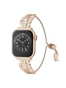 Rhinestones Wing Design Strap for Apple Watch Series 10 42mm / 9 8 7 41mm / 6 5 4 SE (2022) SE (2023) SE 40mm / 3 2 1 38mm Alloy Bracelet - Rose Gold