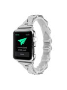 Rhombus Design Stainless Steel Watch Strap for Apple Watch Series 10 42mm / 9 8 7 41mm / SE (2023) SE (2022) SE 6 5 4 40mm / 3 2 1 38mm - Silver