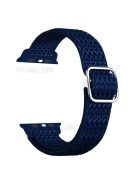 Rhombus Nylon Watch Strap Adjustable Elastic Watchband Bracelet for Apple Watch Ultra 49mm / Ultra 2 49mm / Series 9 45mm / SE (2023) 44mm / Series 8 45mm / 7 45mm / Series 4 / 5 / 6 44mm / Series 1 / 2 / 3 42mm / SE 44mm / SE (2022) 44mm - Blue